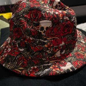 Floral Skull Bucket Hat